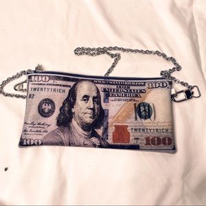 $100 Bill Money Clutch/Shoulder Purse